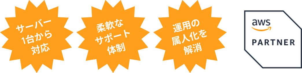 サーバー1台から対応、柔軟なサポート体制、運用の属人化を解消